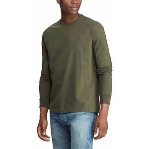 NEW RALPH LAUREN soft touch long sleeve classic fit tee in olive green